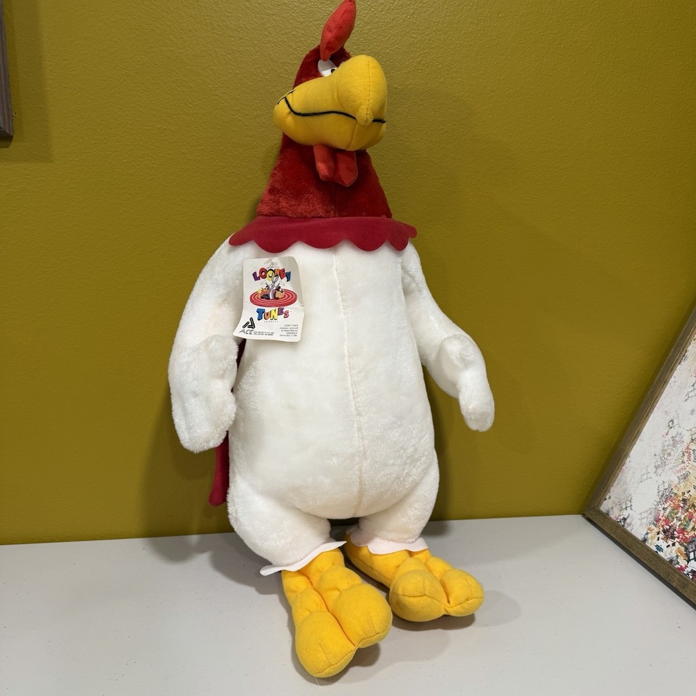 VTG 1996 ACE Looney Tunes Foghorn Leghorn Rooster Stuffed Chicken 24"